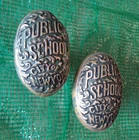 Lot of 2  Antique Brass   City of NEW YORK    Public School   DOOR KNOBS
