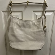 New Nude Real Leather Cream Borse In Pelle Large Handbag
