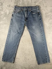 Levis 505 Jeans Mens 36x30 Blue Denim Regular Fit Straight Leg Workwear