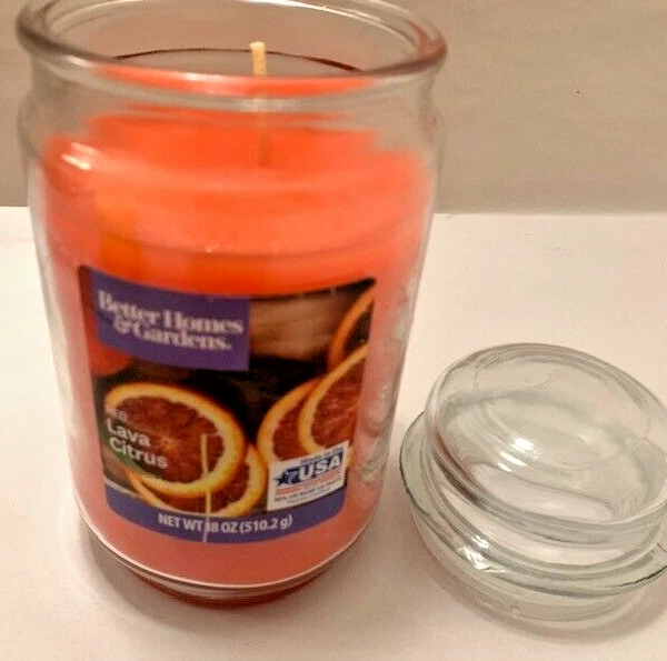 De Colección Vela Better Homes Jardines Lava Cítricos Grande Vidrio Tapa Boho Granja Foto 4 de 4