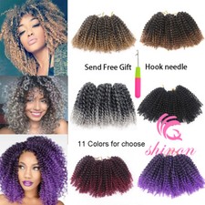 8" 3pcs/set Short Bob Curly Crochet Hair Afro Kinky Twist Braiding Extensions