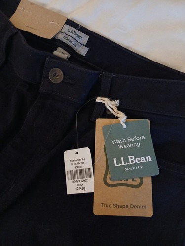 LL bean jeans Classic Fit Straight Leg 12 Reg NWT Black - Picture 3 of 8