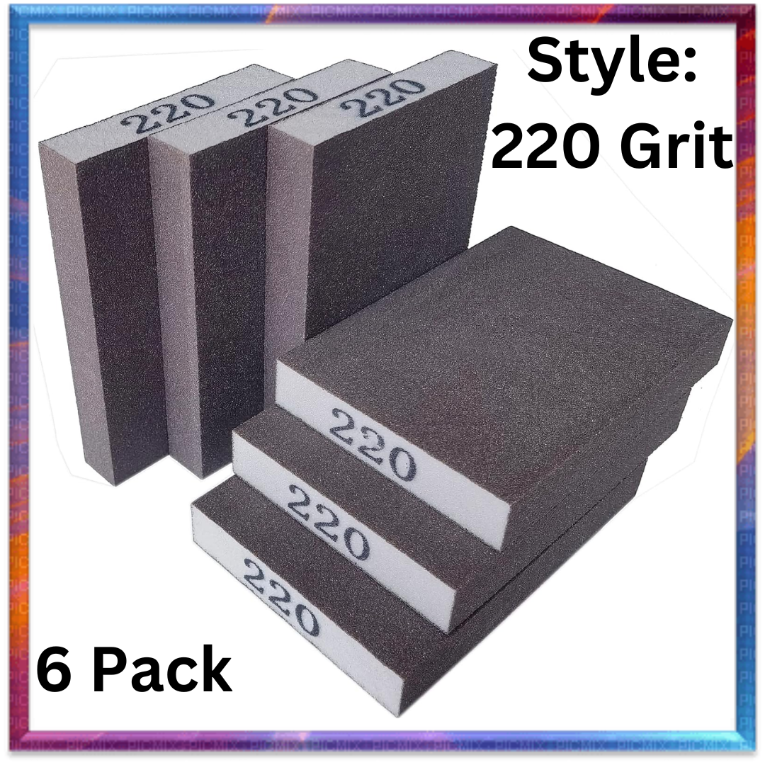 6 Pack 220 Grit Superfine Sanding Sponge Washable And Reusable Great