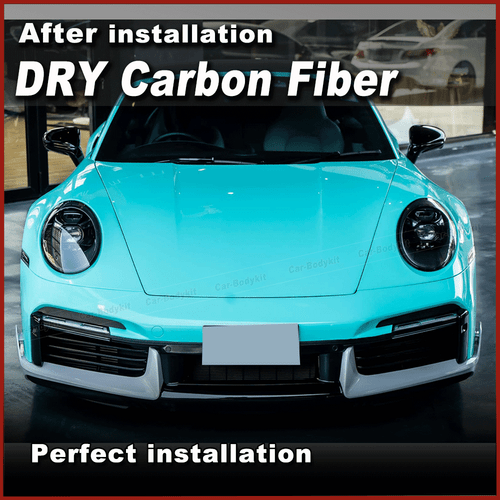 For Porsche 911 992 Carrera Targa Dry Carbon Front Bumper Splitter Air Vent Fins - Picture 2 of 11