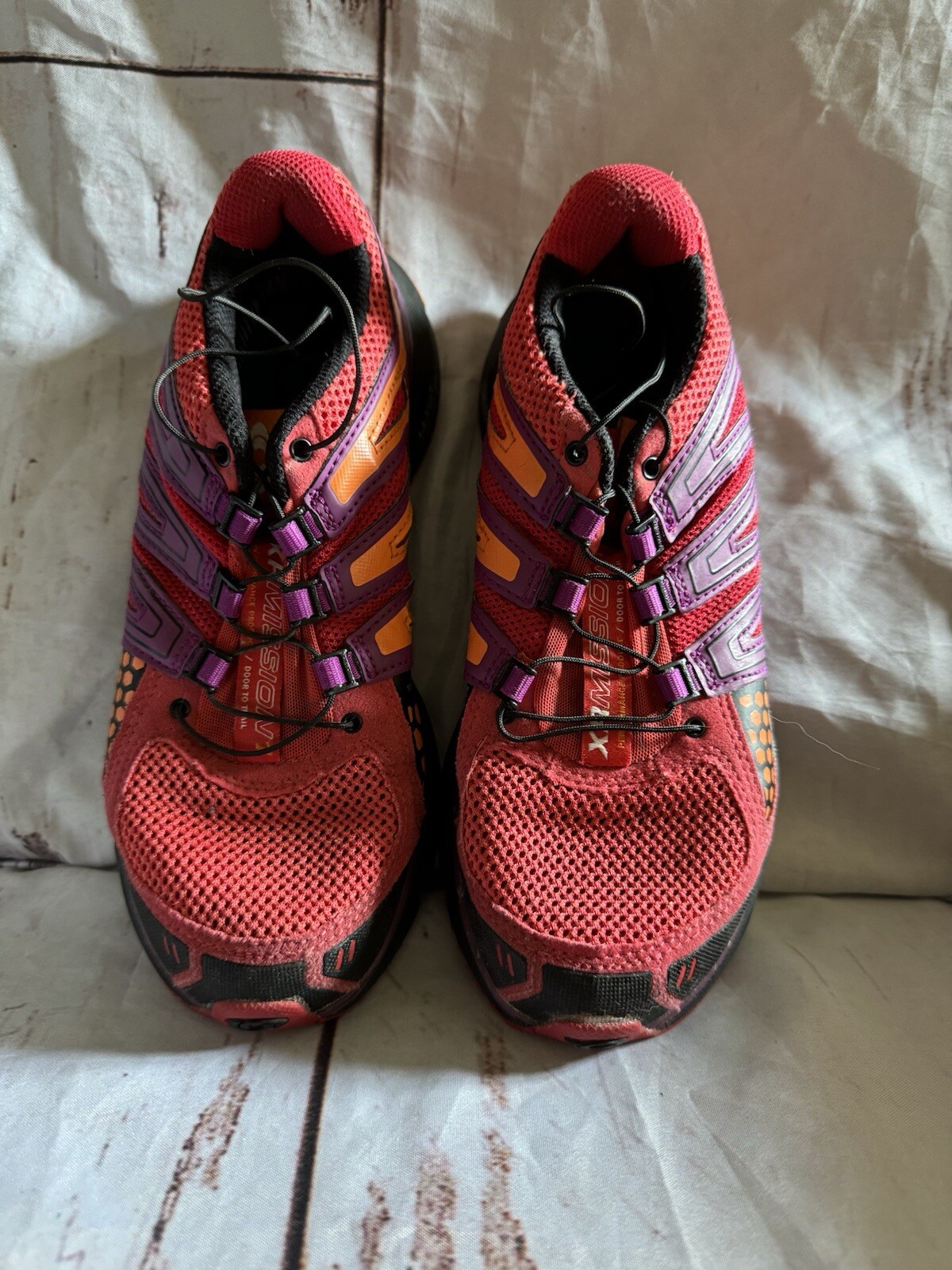 Scarpe da corsa Salomon XR da donna rosso viola 355483 taglia 7 5 senza soletta