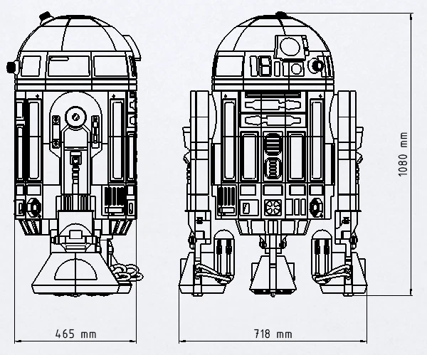 Modellbauplan R2D2 (Nachbau), M 1:1, Funktionsmodell, R.C.-fähig - Bild 4 von 4