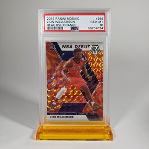 PSA 10 PANINI 2019 MOSAIC ZION WILLIAMSON REACTIVE ORANGE RC #269 NBA DEBUT 