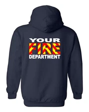 Custom Fire Dept Hoodie Chevron Fire. Personalized.