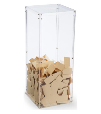 Clear Plexiglass Acrylic Donation Box Fund Raising Stand Display ...