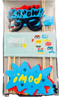 Spritz Photo Prop Kit 12 Props Retro Heroes Kapow! boom! pow! Ages 3+