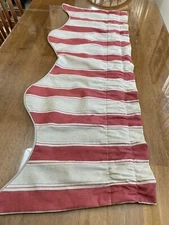 Orange And  Gold Striped Scalloped Valance with Rope Trim 48” X 17”