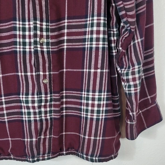 Винтажная мужская рубашка Y2K 90-х в клетку на пуговицах размер L вафельная с тепловой подкладкой красная инди - Изображение 3 из 4