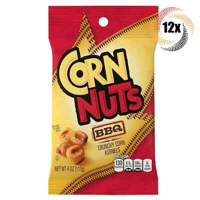 Full Box 12x Bags Corn Nuts BBQ Barbecue Flavored Crunchy Corn Kernels - 4oz