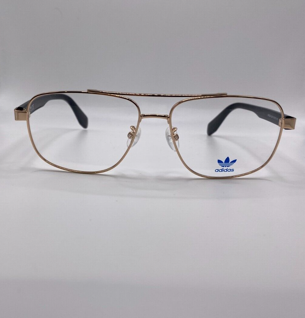 メガネ Adidas Eyeglass Frame OR5024 Double Bridge Gold Adidas OR5024 028 Gold Black Aviator Metal Optical