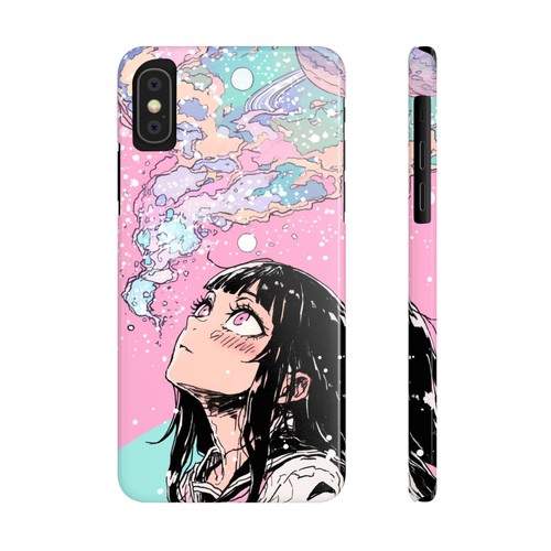 Anime Stargazing Phone Case, Slim Space iPhone Cover, Kawaii Manga Cute Girl - Picture 46 of 49