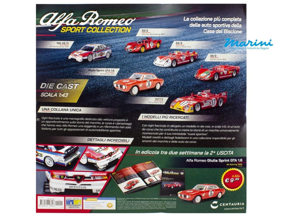 CENTAURIA SPORT COLLECTION 1° USCITA ALFA ROMEO 33 TT3 24h LE MANS 1972 SC. 1:43 - Immagine 2 di 3