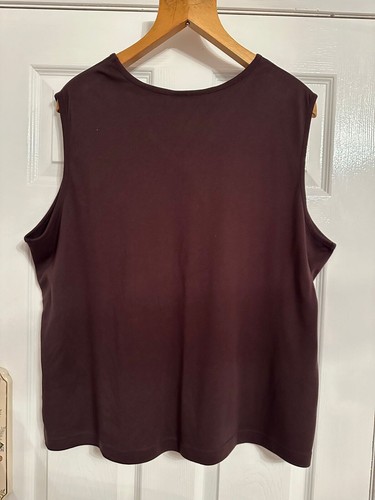 Susan Graver Style Brown Sleeveless Top With Sequin Detail Size BNWT 3XL - Picture 5 of 7