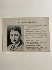 Waldo Shank Toledo & Norman Perry Indianapolis 1935 AA Minor Lg Baseball Panel