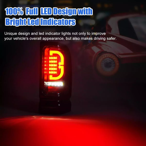 LED HeadLights/Tail Lights for 1994-01 Dodge Ram 1500 2500 3500 Pickup Black New - Picture 15 of 23