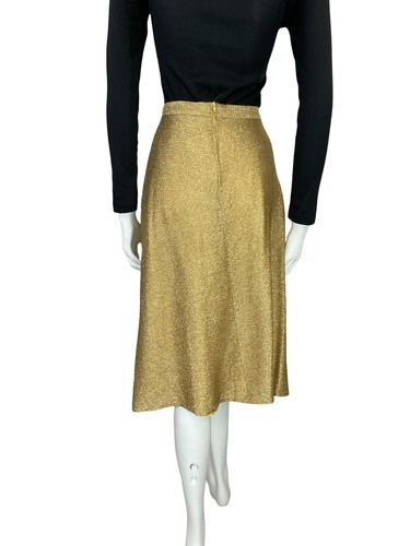 FALDA MIDI STUDIO 54 DORADA BRILLANTE DE COLECCIÓN AÑOS 70 TALLA 4 - Imagen 8 de 8