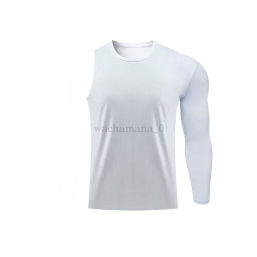 High Quality Training Baselayer Shirt Half Single Arm Long Sleeve Quick Dry Fit - Picture 15 of 18