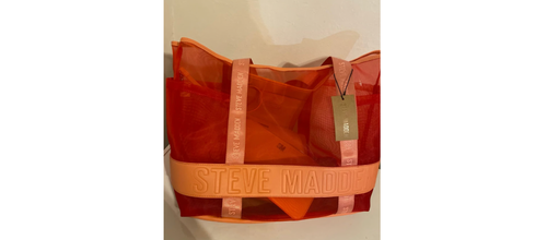 Steve Madden Ocean Coral Bekin Oversized Tote Extra Clutch And Folio Viral NWT - Picture 9 of 9