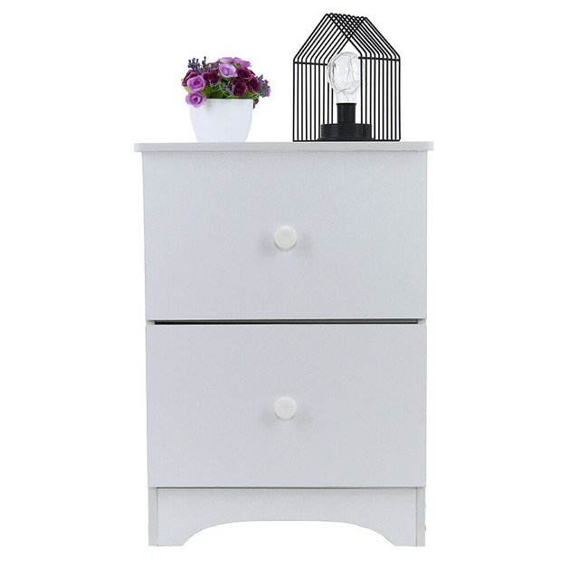 White Wood Sofa End Side Bedside Table Nightstand Drawer Storage Shelf Bedroom For Sale Online Ebay