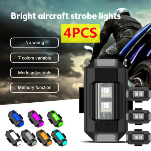 4PCS Bike LED Light Warning Light With Battery Car Emergency Fast/slow Strobe - Picture 1 of 12