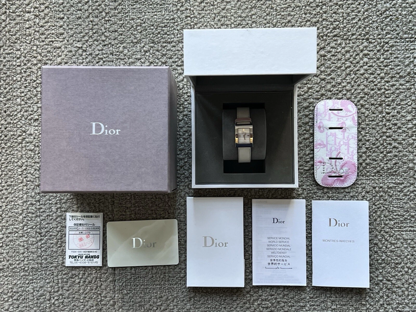 Montre Christian Dior Maris D78 109 SS cuir quartz femme coque blanche [Occasion]