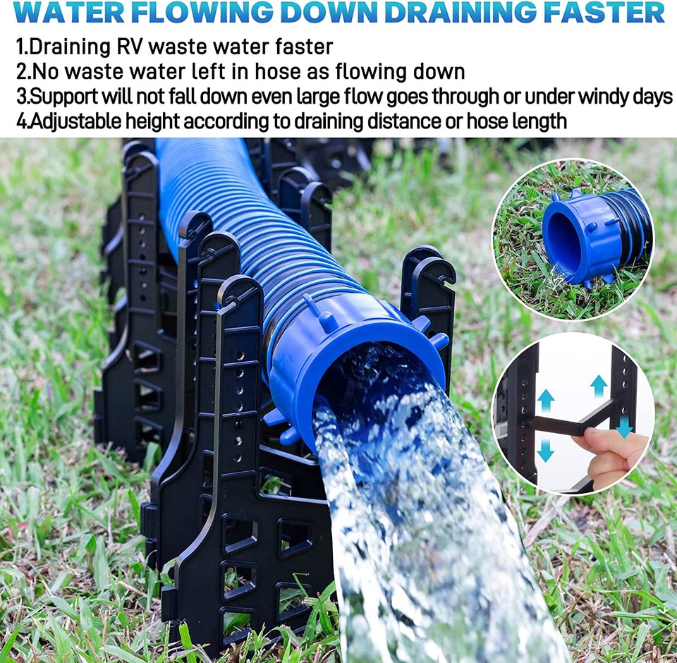 RV Sewer Hose Support Height Adjustable Camper Sewer Hose Holder eBay