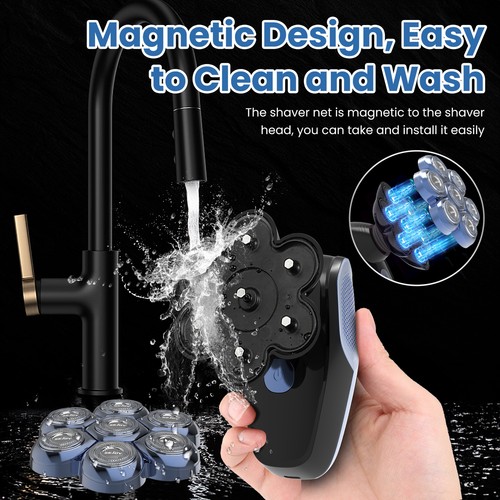 SEJOY Detachable Head Shavers 5-in-1 Electric Razor IPX7 Waterproof for Bald Men - Picture 6 of 20