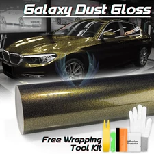Galaxy Dust Gloss Diamond Black Gold Metallic Sticker Decal Car Vinyl Wrap Sheet
