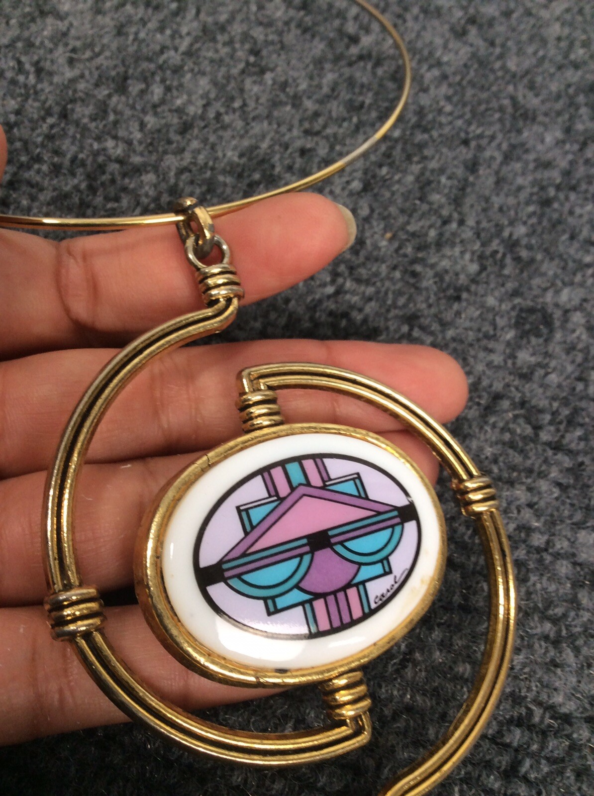 Statement vtg statement Paint Signed Carol Modern… - image 5