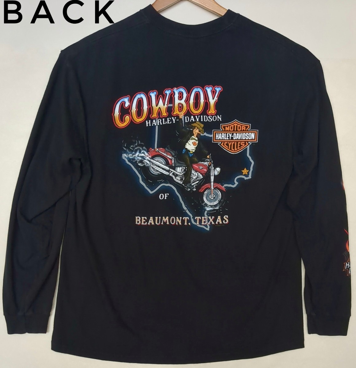Cowboy Harley-Davidson Beaumont Texas Men XL Heavyweight LS T 