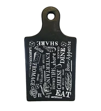 Pier 1 Bistro Black & White Stoneware Cutting/Hanging Wall Display Board