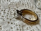 VINTAGE Art Deco Engagement Ring - Gold Plated Solitaire w/ Accents SIZE 6.75 — photo 3
