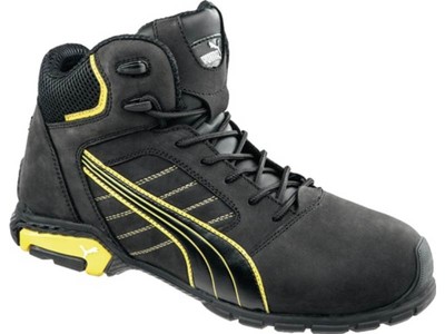 PUMA 632240263000047 Sicherheitsstiefel Amsterdam Mid Größe 47 W. 11 schwarz/gel