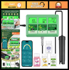 6-in-1 WiFi pH EC Meter - Digital TDS, Temperature, Humidity Monitor for Hydropo