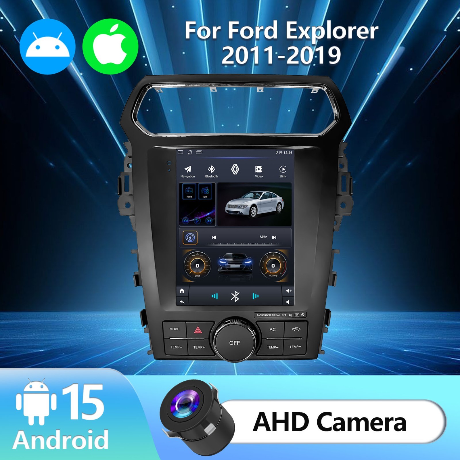 9.7" Car Radio Stereo GPS Apple Carplay Android Auto For Ford Explorer 2011-2019