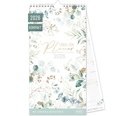 HÄFFT-VERLAG GMBH Familienplaner 2026 Kompakt 4-spaltig / Blattgold / Häfft-Verlag