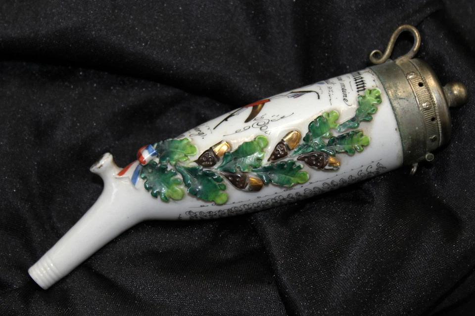 schöne alte Porzellankopf Pfeife Studentika Friedberg Hessen 1907 - Bild 4 von 4