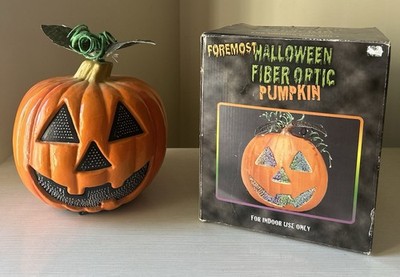 Vtg Foremost Halloween Fiber Optic Color Changing Pumpkin Jack O' Lantern Workin