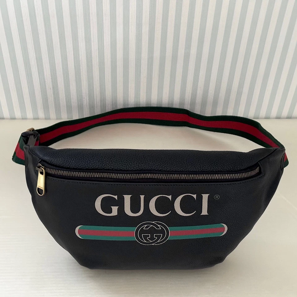 GUCCI 530412 Gucci marsupio in vita con stampa marsupio linea sherry nero - Immagine 2 di 4