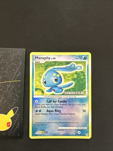 Pokémon TCG Manaphy #9 Holo Holo Rare Stamped Diamond And Pearl 158 💎NM💎