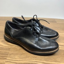 Cole Haan Womens Black Leather Original Grand Plain Oxford Shoes Size 8.5B