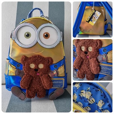 Loungefly Minions Bob Teddy Plush Cosplay Holographic Rucksack   NEU  