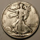 1947 D Walking Liberty Half Dollar 90% Silver  F-VF   "As Pictured-Not Cleaned"