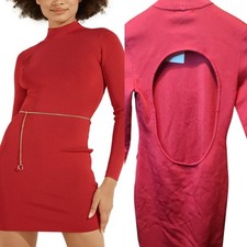 GUESS Open-Back Mirage Mariah Dress Rugby Red Large(NO BELT ) Bandage Stretch