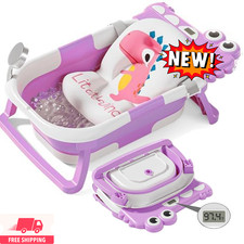 Ba era plegable para beb , con coj n suave y term metro en tiempo real, ideal pa