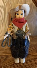 Cowboy 7.5 Doll With Holsters Chaps 2 Guns Sleepy Eyes Vintage READ